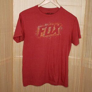 Fox Mens Red Logo Short Sleeve Shirt Medium